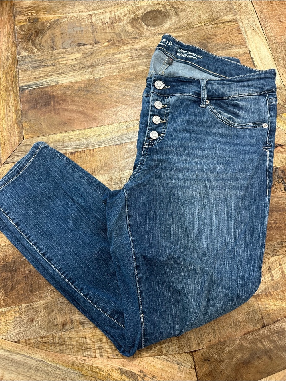 torrid Dark Wash Button-Fly Skinny Jeans